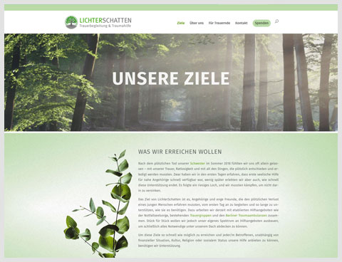 Webdesign, Beratung, www.lichterschatten.de für LichterSchatten – Therapiezentrum UG, c-co, Uta Tietze